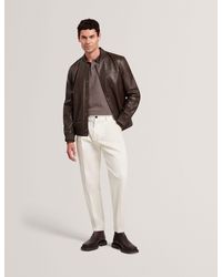 Ted Baker - Leeams Leather Classic Bomber Jacket - Lyst