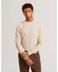 Ted Baker - Sainsy Branded Texture Crew Neck Jumper - Lyst