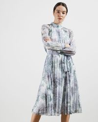 ted baker nellina pleated midi dress