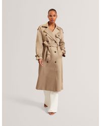 Ted Baker - Kinmo Belted Cotton Midi Trench Coat - Lyst