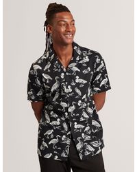 Ted Baker - Yamal Duck Print Cotton Short Sleeve Shirt - Lyst