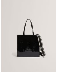 Ted Baker - Iconica Patent Webbing Strap Small Icon Tote Bag - Lyst