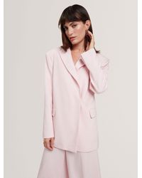 Ted Baker - Peyaan Relaxed Wrap Front Woven Blazer - Lyst