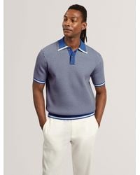Ted Baker - Breame Short Sleeve Waffle Stitch Polo Shirt - Lyst