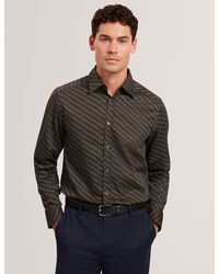 Ted Baker - Kristov Dash Print Cotton Long Sleeve Shirt - Lyst