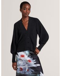 Ted Baker - Mallee Merino Wool Knit V-Neck Boxy Cardigan - Lyst