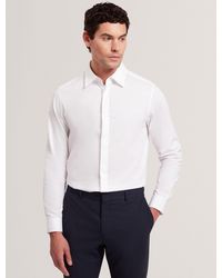 Ted Baker - Tibor Covered Placket Long Sleeve Cotton Shirt - Lyst