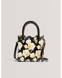 Ted Baker - Renniia Rose Print Small Leather Tote Bag - Lyst