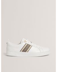 Ted Baker - Logo Webbing Leather Trainers - Lyst