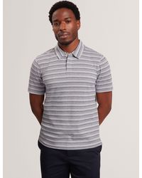 Ted Baker - Fenopli Fine Stripe Ribbed Short Sleeve Polo - Lyst