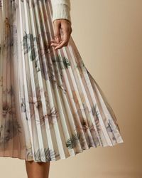 Ted Baker Woodland Pleated Midi Skirt - Multicolor