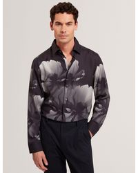 Ted Baker - Amund Monochrome Floral Long Sleeve Shirt - Lyst