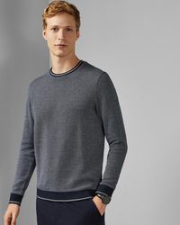 Ted Baker Joshy Long Sleeve Diagonal Stripe Sweatshirt - Blue