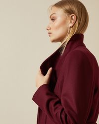 Ted Baker Short Belted Wool Wrap Coat - Pink