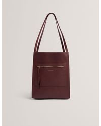 Ted Baker - Taala Soft Leather Zip Pocket Boxy Tote Bag - Lyst