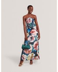Ted Baker - Amarri Rose Print Halterneck Maxi Dress - Lyst