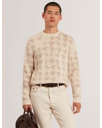 Ted Baker - Zendayd Houndstooth Print Chunky Knit Jumper - Lyst