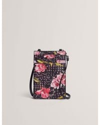 Ted Baker - Tulsah Floral Print Phone & Card Holder Lanyard - Lyst