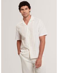 Ted Baker - Alverez Relaxed Mixed Stripe Linen Blend Shirt - Lyst