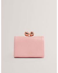 Ted Baker - Roosa Rose Clasp Small Trifold Leather Purse - Lyst