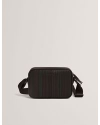 Ted Baker - Walt Striped Woven Pu Crossbody Bag - Lyst
