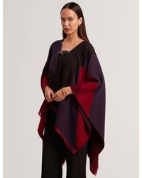 Ted Baker - Suffia Colour Block Draped Poncho Scarf - Lyst