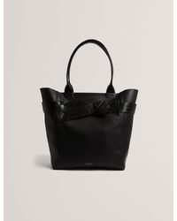 Ted Baker - Jjoslyn Croc Bow Trim Faux Leather Tote Bag - Lyst