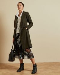 sandral long wool wrap coat