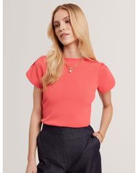 Ted Baker - Roseny Tulip Sleeve Knitted Slim Fit Top - Lyst