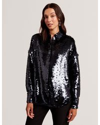 Ted Baker - Jesia Sequined Oversized Longline Shirt - Lyst
