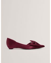Ted Baker - Soufiya Bow Detail Satin Pointed Kitten Heels - Lyst
