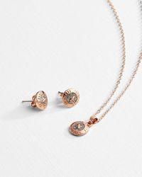 Ted Baker Emillia Button Earrings And Necklace Set - Multicolour