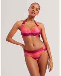 Ted Baker - Striped Padded Halter Neck Bikini Top Swimsuit Beachwear Swimwear - Lyst