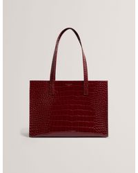 Ted Baker - Welona Patent Croc Effect Elongated Icon Tote Bag - Lyst