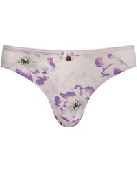 Ted Baker - Annie Floral Print Mesh Mid-Rise Briefs - Lyst