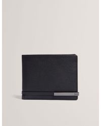 Ted Baker - Santour Crosshatch Leather Tie Bar Bifold Wallet - Lyst