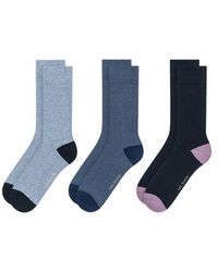 Ted Baker - 3 Pack Contrast Heel Toe Crew Socks - Lyst
