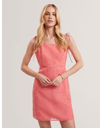 Ted Baker - Kyoka Embroidered Organza Tie Strap Mini Dress - Lyst
