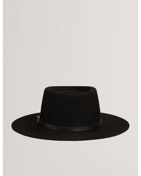 Ted Baker - Jillli Leather Buckle Pure Wool Fedora Hat - Lyst