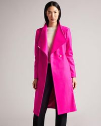 Ted Baker Wool Wrap Coat - Pink