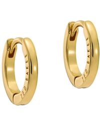 Ted Baker - Tone, Plain Metal Crislie Logo Hoop Earrings - Lyst