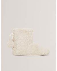 Ted Baker - Hamonda Faux Fur Pom-Pom Slipper Boots - Lyst