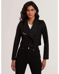 Ted Baker - Rosecee Tailored Cropped Wool Wrap Jacket - Lyst