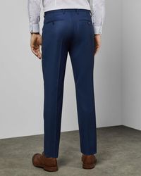 Ted Baker Debonair Slim Wool Suit Pants - Blue