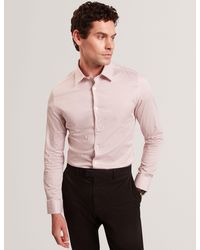 Ted Baker - Olweno Micro Geo Print Long Sleeve Slim Shirt - Lyst