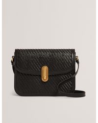Ted Baker - Warnerr Woven Leather Twist Lock Crossbody Bag - Lyst