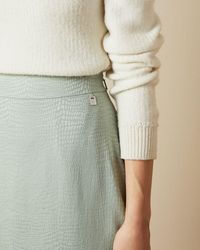 Ted Baker Paneled Skirt With Side Slit - Green