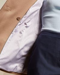 Ted Baker Waterfall-collar Wool And Cashmere-blend Coat - Black