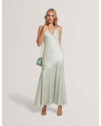 Ted Baker - Sanari Satin Sleeveless V-Neck Maxi Dress - Lyst