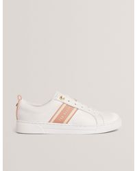 Ted Baker - Logo Webbing Leather Trainers - Lyst